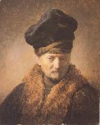 REMBRANDT Harmenszoon van Rijn Bust of an old man in a fur cap (mk33) oil painting reproduction